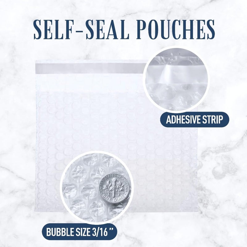 Alternium Self Seal Bubble Pouches, 5X7 Inch, 120pcs - Bubble Bags for Packing, Packaging Filler for Moving - Cushioning Wrap for Fragile Items, Dish Packing Kit Shipping Supplies for Small Business - Image 3